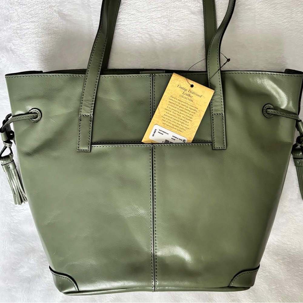 PATRICIA NASH Kemble Genuine Leather Sage Tote Shoulder Bag—NWT - Picture 3 of 16